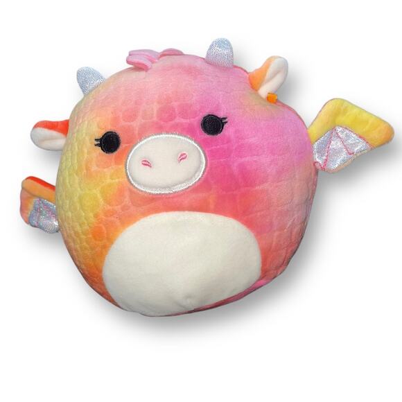Squishmallows Plush Dragon Celestina KellyToy Eyes Nursery Decor Pink Tie Dye 8" - Picture 2 of 12